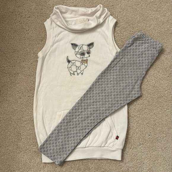 Gucci toddler girl jeweled legging/tunic set - Picture 1 of 6